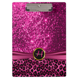 ブラかわいらしック&ブライトピンクグリッターデザイン クリップボード