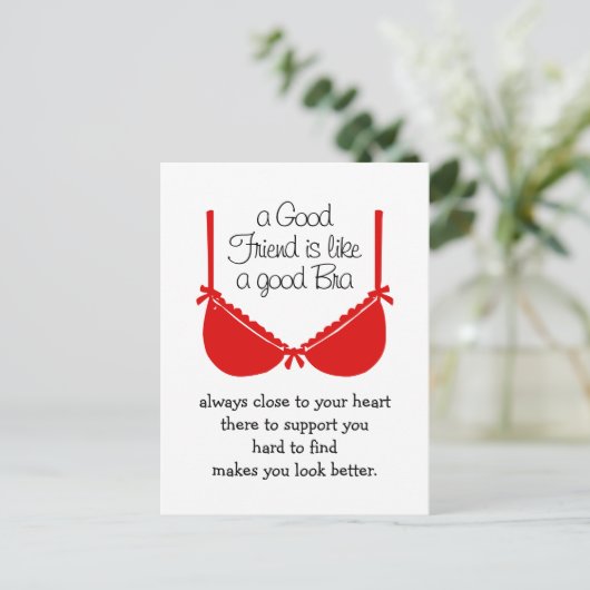 ブラは友達みたい Funny Friendship Card ポストカード (スタンド正面)