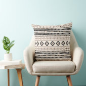 ブラアステカウンブラッククリーム混合モチーフパターン クッション (椅子)