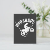 ブラアップおもしろいダートバイクモトクロスライダー ポストカード (スタンド正面)