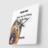 ブライおもしろいアードパパ水彩犬芸術  スクエア壁時計 (傾斜)