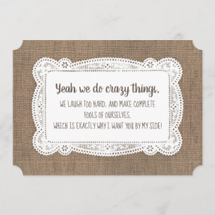 ブライおもしろいドメイド/メイド・オブ・オーナー（花嫁付き添い人）提案 招待状