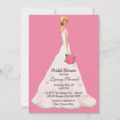 ブライかわいらしドピンクブライダルシャワー 招待状 (正面)