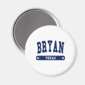 ブライアンテキサス州カレッジスタイルTシャツ マグネット (正面/裏面)