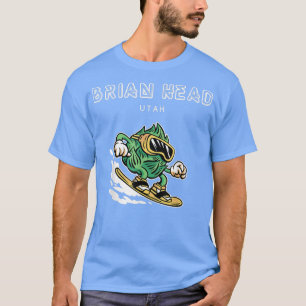 ブライアンヘッドユタおかしいスノーボードビールホップ Tシャツ