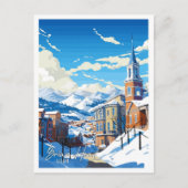 ブライアンヘッドユタヴィンテージ旅行イラストレーション ポストカード (正面)