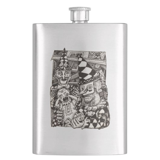 ブライアン・ベンソンによる男の作り フラスク (正面)