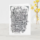 ブライアン・ベンソンによる「魔女と悪魔」 カード (黄色い花)