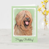 ブライア絵画ールズ-かわいいオリジナルの犬芸術 カード (黄色い花)