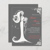 ブライエレガントドブライダルシャワーパーティー発表 招待状 (正面/裏面)