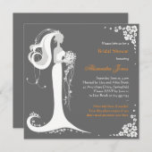 ブライエレガントドブライダルシャワーパーティー発表 招待状 (正面/裏面)