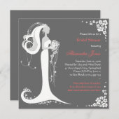 ブライエレガントドブライダルシャワーパーティー発表 招待状 (正面/裏面)