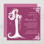 ブライエレガントドブライダルシャワーパーティー発表 招待状 (正面/裏面)