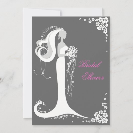 ブライエレガントドブライダルシャワーパーティー発表 招待状 (正面)