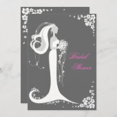 ブライエレガントドブライダルシャワーパーティー発表 招待状 (正面/裏面)