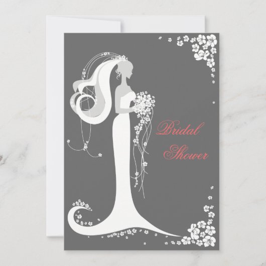 ブライエレガントドブライダルシャワーパーティー発表 招待状 (正面)