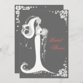 ブライエレガントドブライダルシャワーパーティー発表 招待状 (正面/裏面)