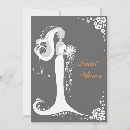 ブライエレガントドブライダルシャワーパーティー発表 招待状 (正面)