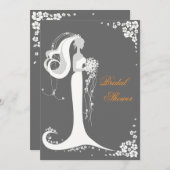 ブライエレガントドブライダルシャワーパーティー発表 招待状 (正面/裏面)