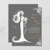 ブライエレガントドブライダルシャワーパーティー発表 招待状 (正面/裏面)