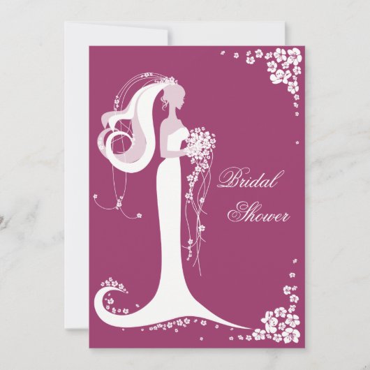 ブライエレガントドブライダルシャワーパーティー発表 招待状 (正面)