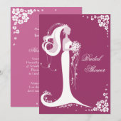 ブライエレガントドブライダルシャワーパーティー発表 招待状 (正面/裏面)