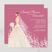 ブライエレガントドブライダルシャワー招待ハニーサックル 招待状 (正面/裏面)