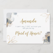 ブライエレガントドメイド·プロポーズ·カード海軍と金ゴールド 招待状 (正面)