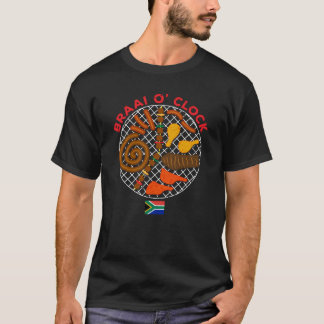 ブライオ時刻おもしろい南アフリカ国旗T – シール Tシャツ