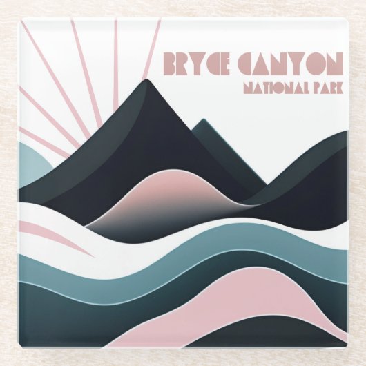 ブライスキャニオンナショナルパークカラーヒルズ ガラスコースター (正面)