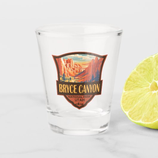 ブライスキャニオンナショナルパークトラベルアートヴィンテージ ショットグラス (正面)