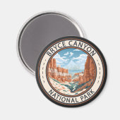 ブライスキャニオンナショナルパークトレイルイラストレーションアート マグネット (正面/裏面)