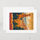 ブライスキャニオンナショナルパークミッドセンチュリーモダン ポストカード (正面/裏面)