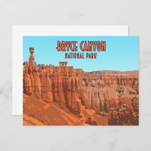ブライスキャニオンナショナルパークユタヴィンテージフラットカード (正面/裏面)