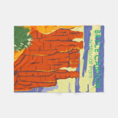 ブライスキャニオンナショナルパークユタヴィンテージ フリースブランケット (正面(横))