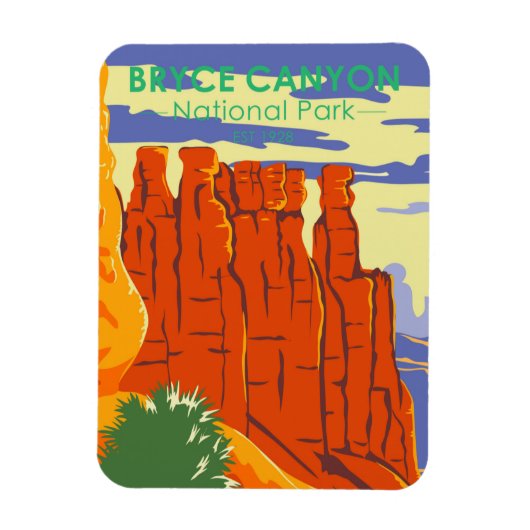 ブライスキャニオンナショナルパークユタヴィンテージ マグネット (縦)