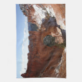 ブライスキャニオンナチュラルブリッジ雪景色の写真 キッチンタオル (縦)