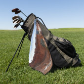 ブライスキャニオンナチュラルブリッジ雪景色の写真 ゴルフタオル (グリーン)