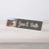 ブライスキャニオンナチュラルブリッジ雪景色の写真 デスクネームプレート (正面)