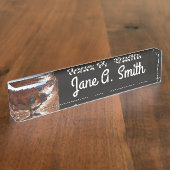 ブライスキャニオンナチュラルブリッジ雪景色の写真 デスクネームプレート (側面)