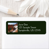 ブライスキャニオンナチュラルブリッジ雪景色の写真 ラベル (インサイチュ)