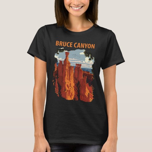 ブライスキャニオンフードゥーズ 赤 旅行 Tシャツ (正面)