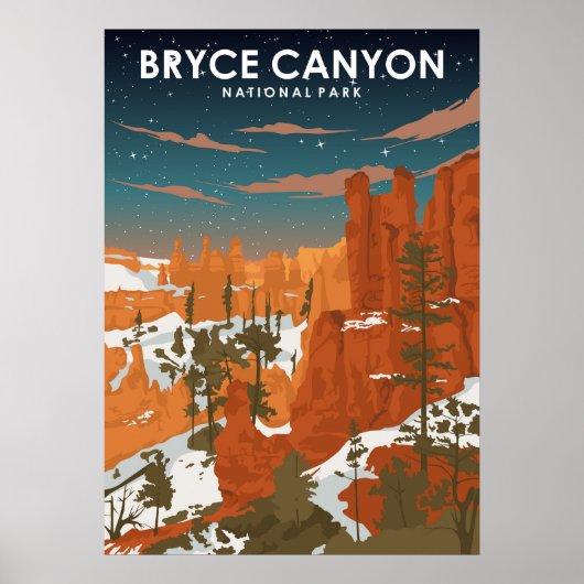 ブライスキャニオン国立公園ヴィンテージ旅行ポスター ポスター (正面)