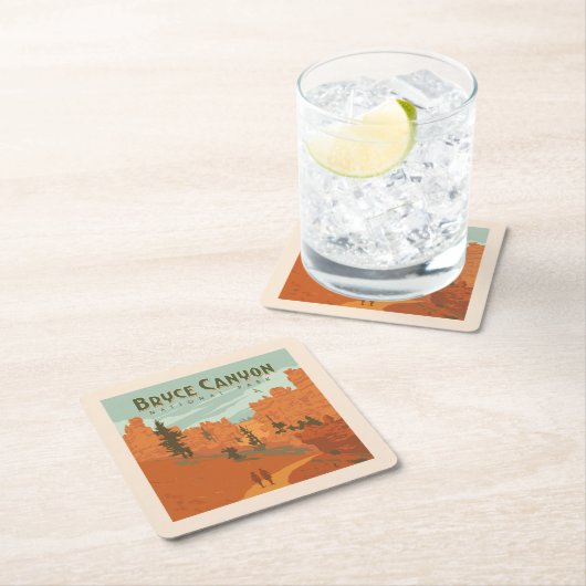 ブライスキャニオン国立公園岩盤 スクエアペーパーコースター (インサイチュ)
