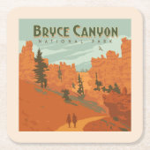 ブライスキャニオン国立公園岩盤 スクエアペーパーコースター (正面)