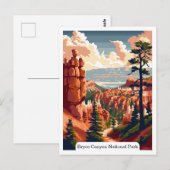 ブライスキャニオン国立公園、ユタトラベルヴィンテージ ポストカード (正面/裏面)