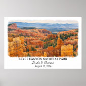 ブライスキャニオン国立公園 ユタ州 ポスター, 水彩画 ポスター (正面)