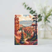 ブライスキャニオン国立公園USAトラベルウォーター色 ポストカード (スタンド正面)
