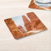 ブライス渓谷の国立公園の道 スクエアペーパーコースター (アングル)