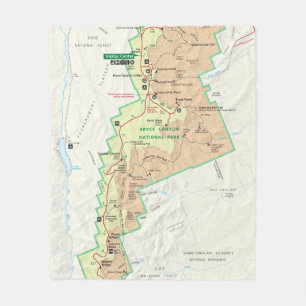 ブライス渓谷の地図毛布 フリースブランケット